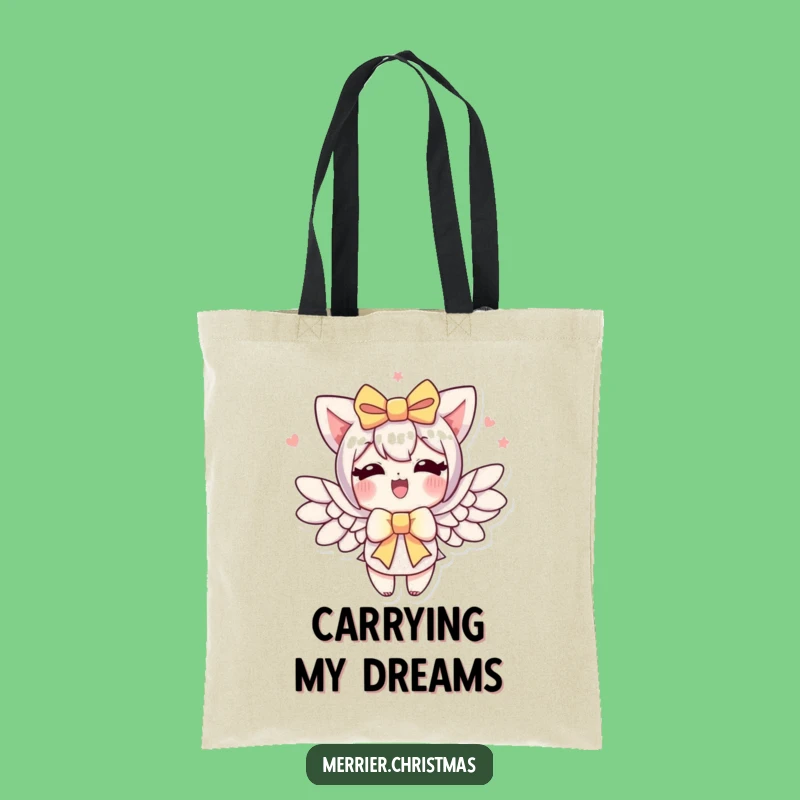 Funny Gift Bow Tote Bag: Flying Wings Character Canvas Bag, Hilarious Gift